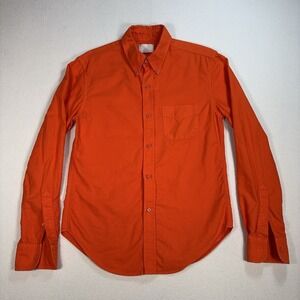 Band of Outsiders Shirt Men's 2 S/M Orange 100% Cotton Made in USA Button Down